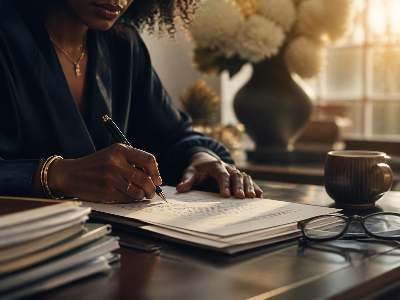 A warm financial consultation setting