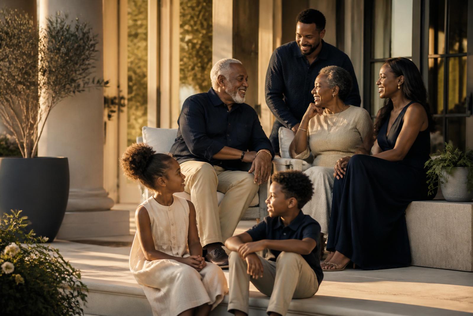 A family in an unguarded moment together